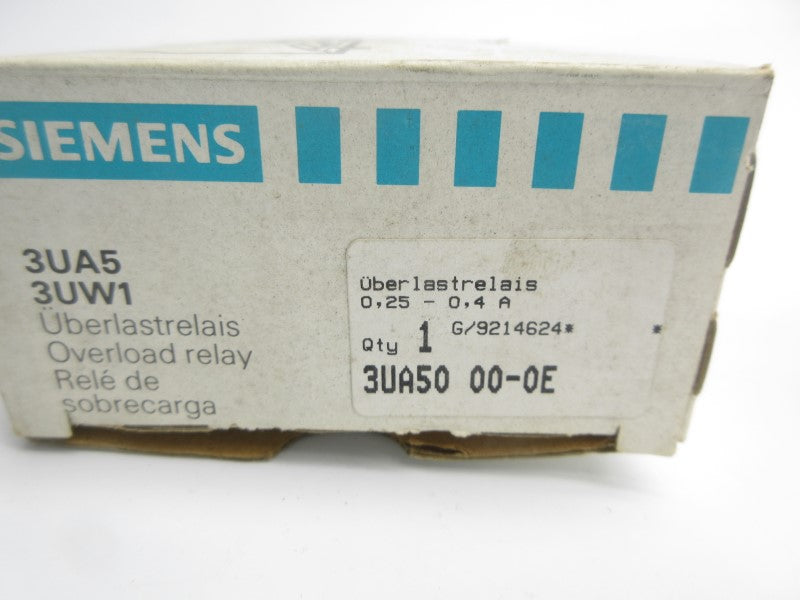 SIEMENS 3UA5000-0E 660V 0.25-0.4A NSMP