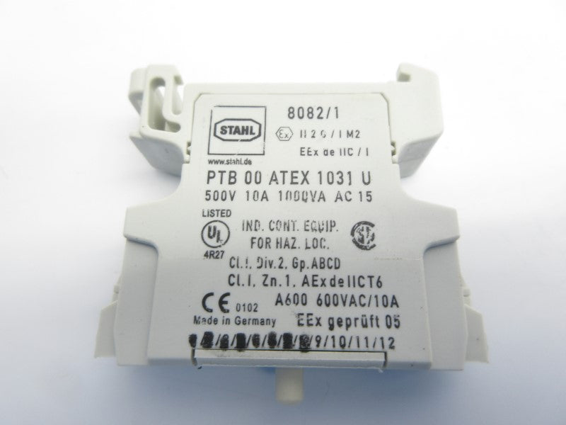 STAHL 8082/1 PTB 00 ATEX 1031 U 600V 10A NSNP