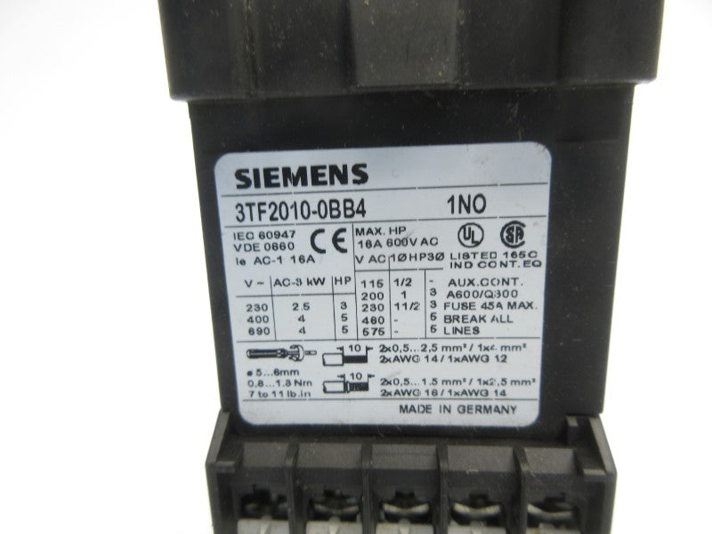 SIEMENS 3TF2010-0BB4 24VDC 16A (AS PICTURED) NSNP