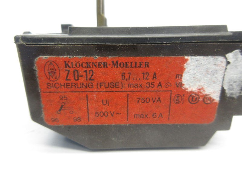 KLOCKNER MOELLER Z0-12 500V 6.7-12A UNMP
