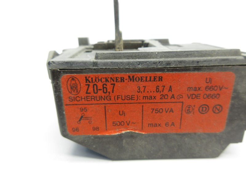 KLOCKNER MOELLER Z0-6,7 660V 3.7-6.7A UNMP
