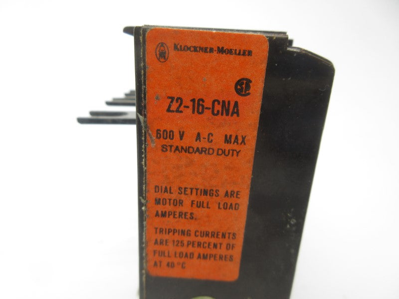 KLOCKNER MOELLER Z2-16-CNA 600VAC 10-16A UNMP