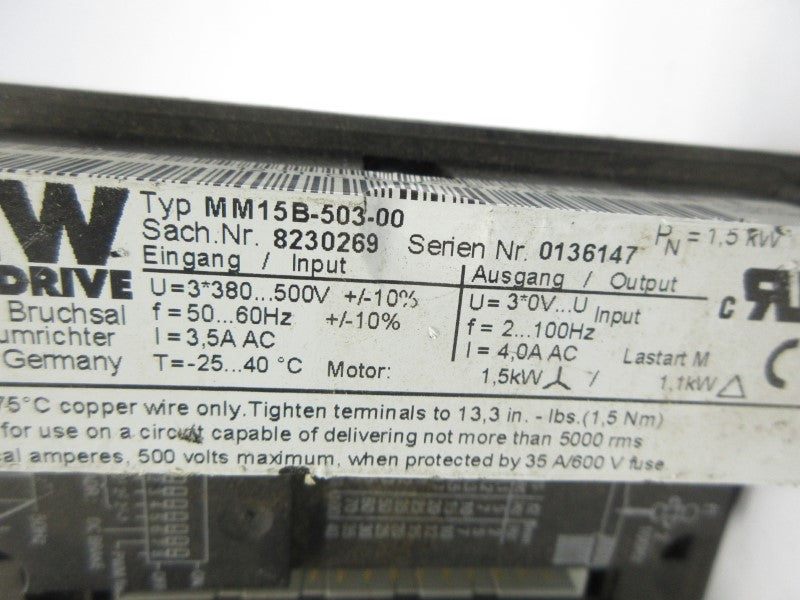 SEW EURODRIVE MM15B-503-00 8230269 380-500V 3.5A UNMP