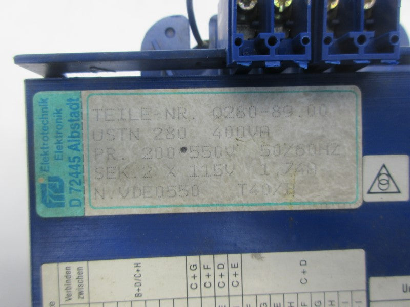 ELEKTROTECHNIK 0280-89.00 550V 1.74A NSNP