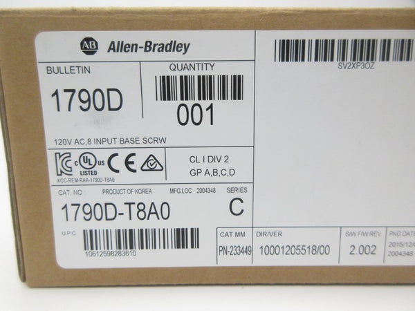 ALLEN BRADLEY 1790D-T8A0 SER. C F/W 2.002 120VAC NSMP