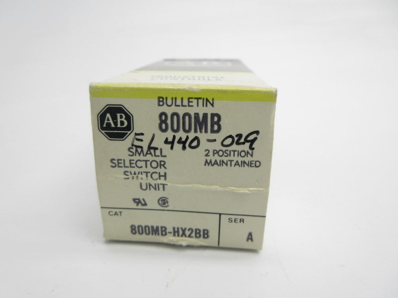 ALLEN BRADLEY 800MB-HX2BB SER. A (BK/YL) NSMP