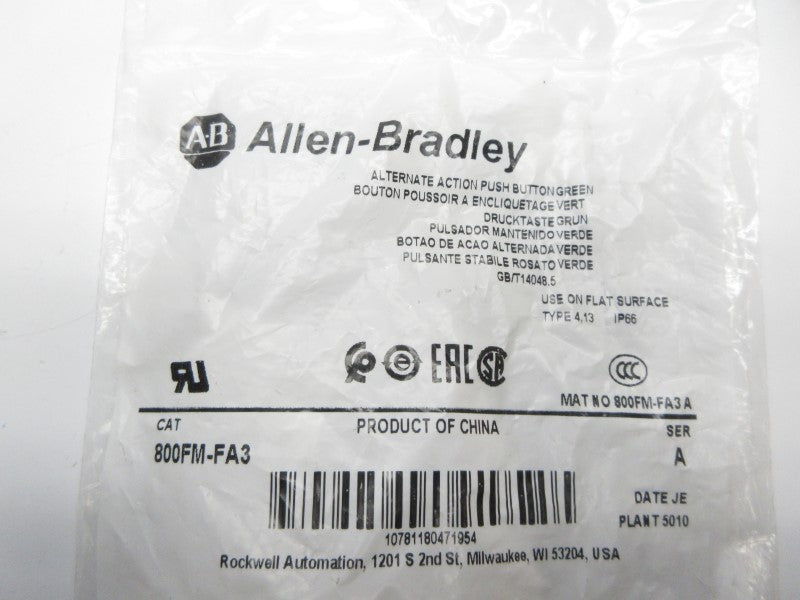 ALLEN BRADLEY 800FM-FA3 SER. A NSMP