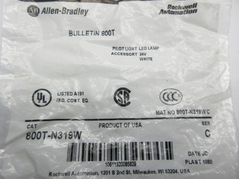 ALLEN BRADLEY 800T-N319W SER. C 24V NSMP
