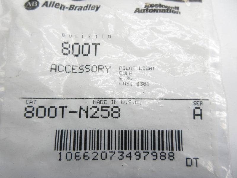 ALLEN BRADLEY 800T-N258 SER. A 3V NSMP