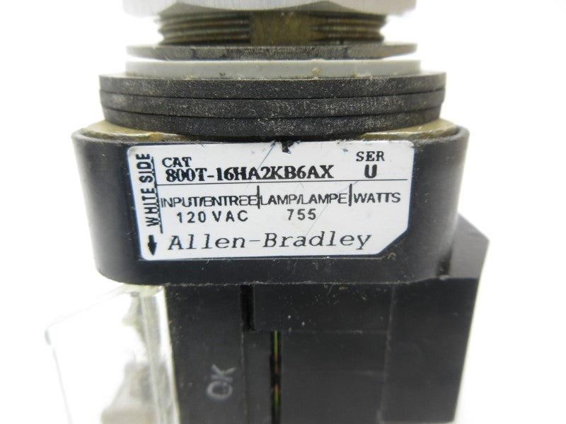ALLEN BRADLEY 800T-16HA2KB6AX SER. U 120VAC (AS PICTURED2) NSNP