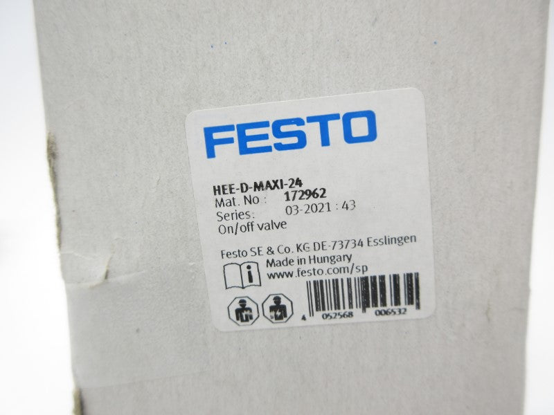 FESTO HEE-D-MAXI-24 172962 21.6-26.4VDC 240PSI NSMP