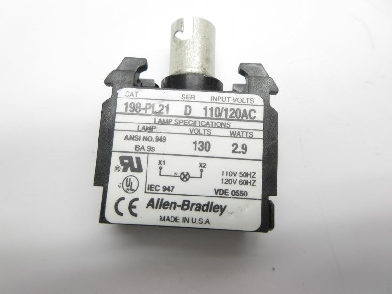 ALLEN BRADLEY 198-PL21 SER. D 110/120VAC NSNP