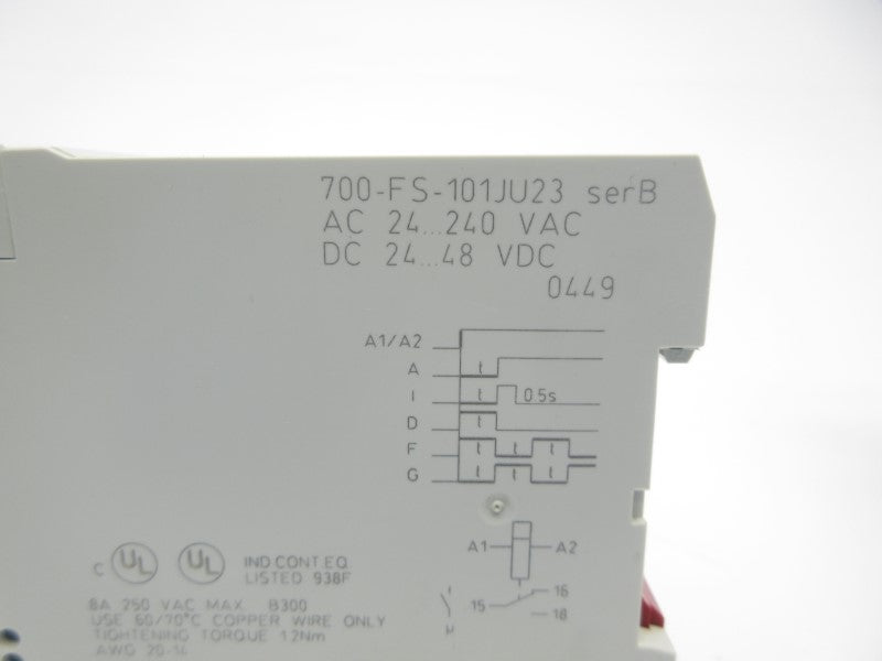 ALLEN BRADLEY 700-FS-101JU23 SER. B 24-240VAC 0.15-3S NSNP