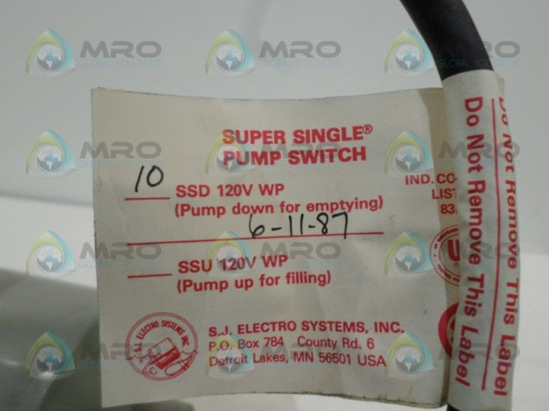 S.J ELECTRO SSD-120V-WP PUMP SWITCH  NSNP