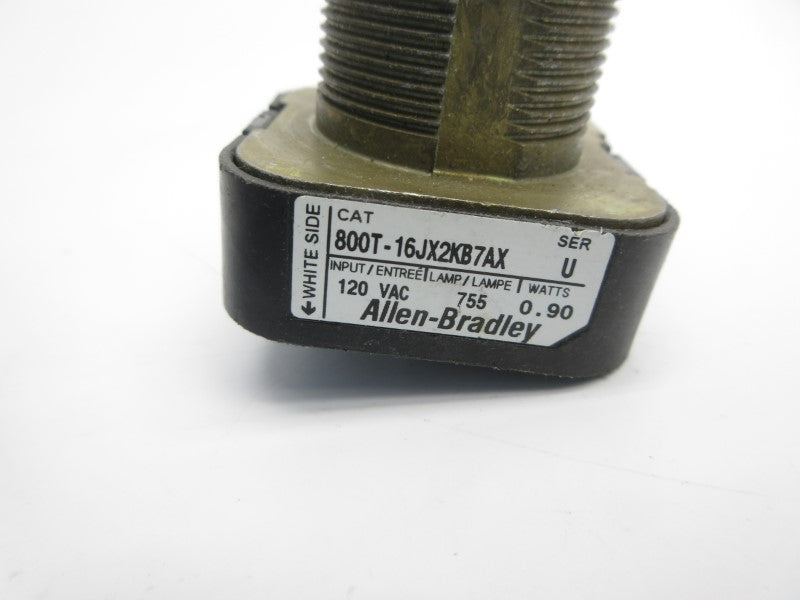 ALLEN BRADLEY 800T-16JX2KB7AX SER. U 120VAC (AS PICTURED1) NSNP