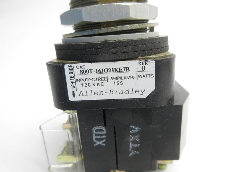 ALLEN BRADLEY 800T-16JG91KE7B SER. U 120VAC (AS PICTURED) NSNP