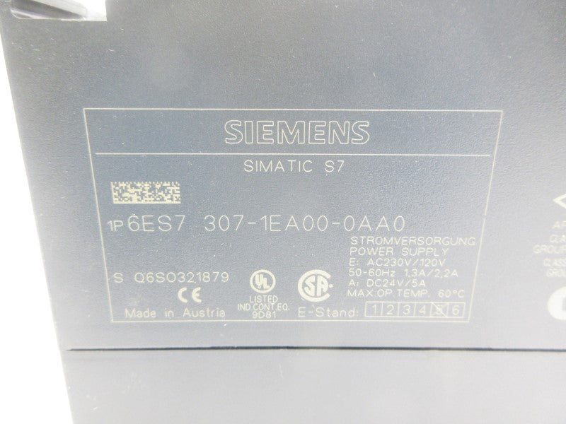 SIEMENS 6ES7307-1EA00-0AA0 24VDC (AS PICTURED) NSNP