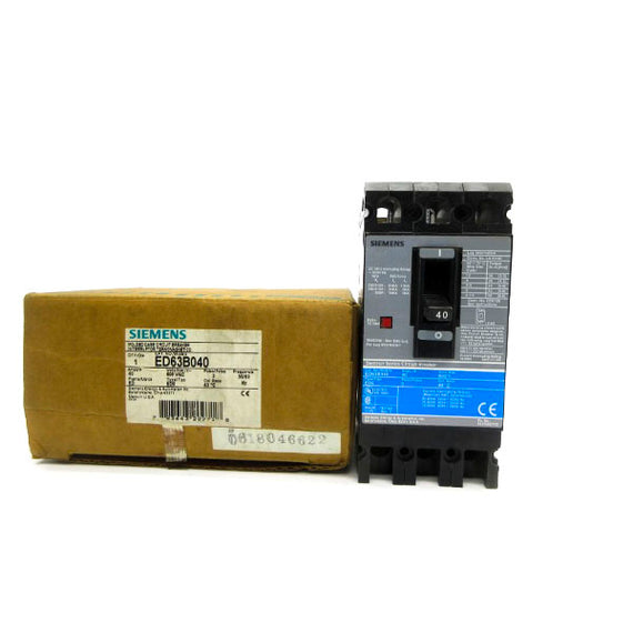 SIEMENS ED63B040 600VAC 40A NSMP