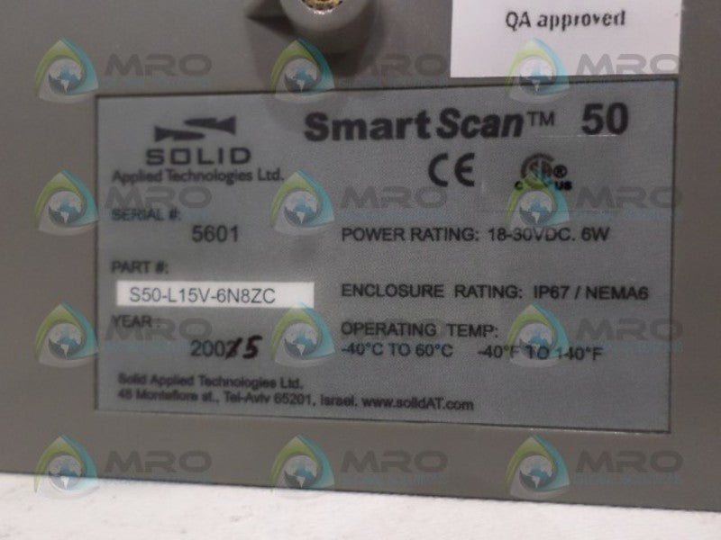 SOLID APP TECHNOLOGY SMARTSCAN S50-L15V-6N8ZC SENSOR  NSNP