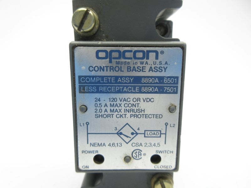 OPCON 8890A-6501 24-120VAC 0.5A UNMP