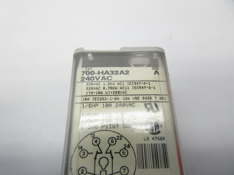 ALLEN BRADLEY 700-HA32A2 SER. A 240VAC 10A UNMP