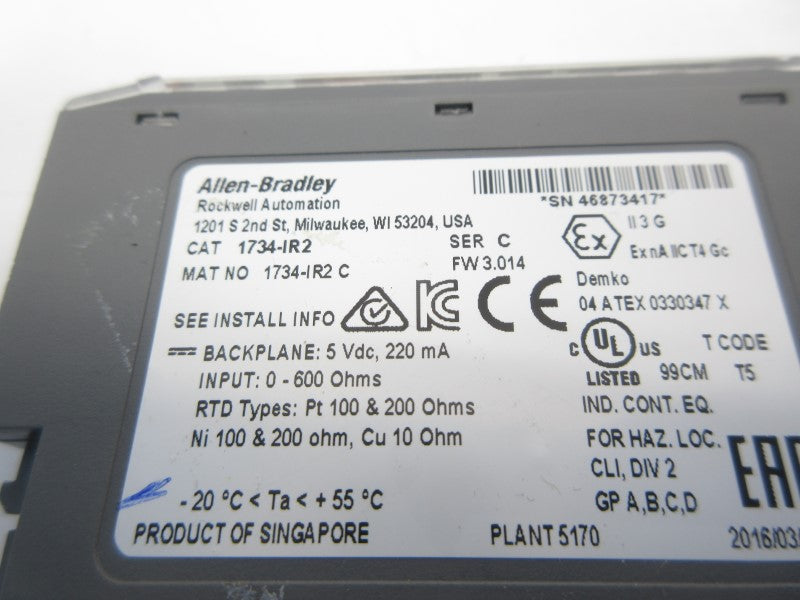 ALLEN BRADLEY 1734-IR2 SER. C F/W 3.014 UNMP