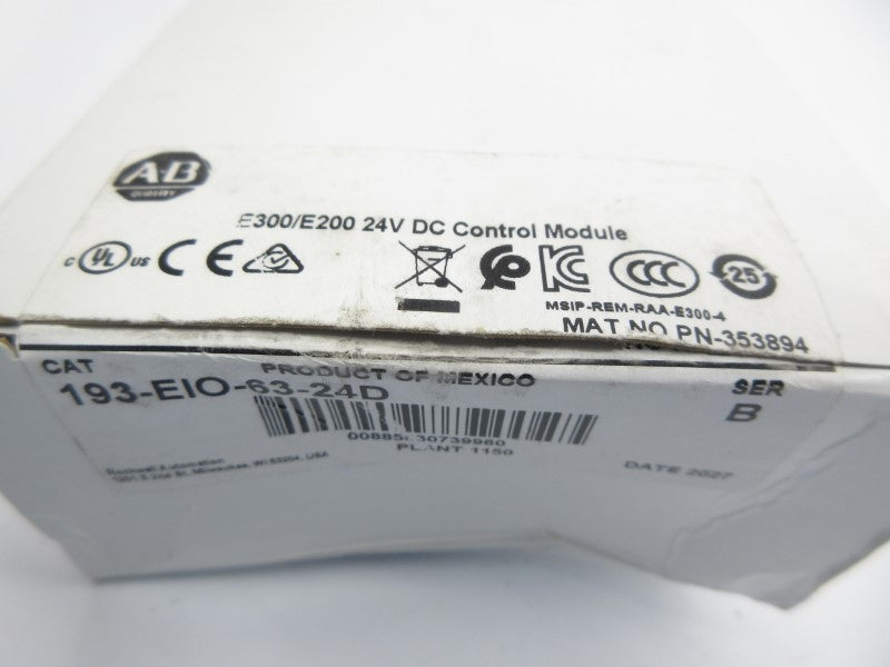 ALLEN BRADLEY 193-EIO-63-24D SER. B 24VDC (WH) NSMP