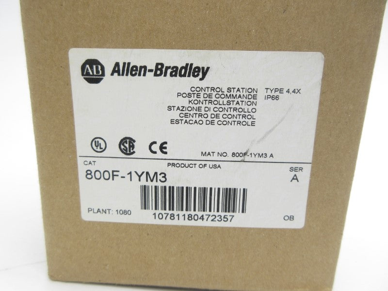 ALLEN BRADLEY 800F-1YM3 SER. A (BR/WH) NSMP