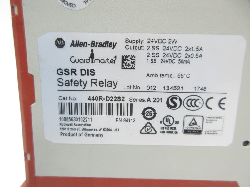 ALLEN BRADLEY 440R-D22S2 SER. A 24VDC NSNP