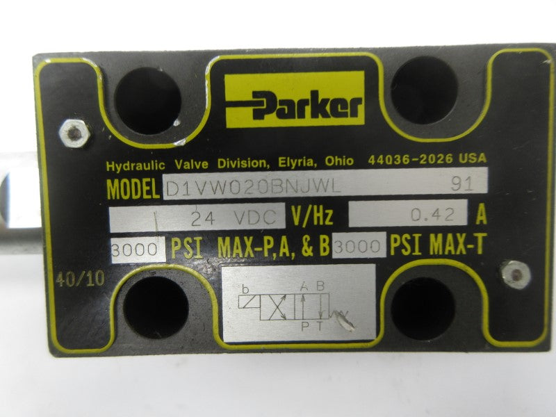 PARKER D1VW020BNJWL91 24VDC 0.42A 3000PSI NSNP