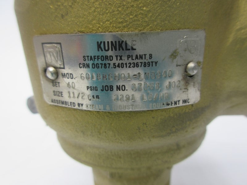 KUNKLE 6010HGM01-LM0040 40PSI 1-1/2" NSNP