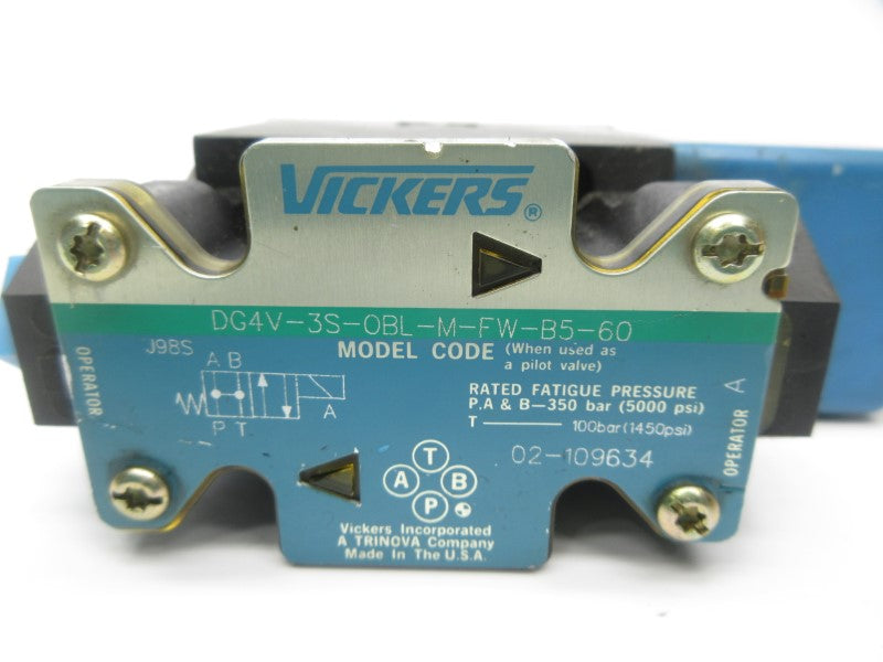 VICKERS DG4V3SOBLMFWB560 02-109634 110/120V .48/.46A 5000PSI NSNP