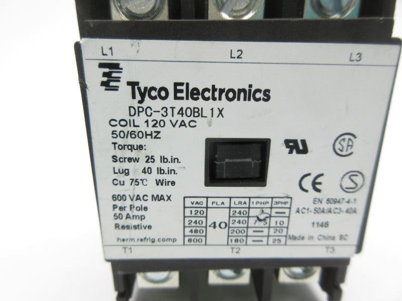 TYCO ELECTRONICS DPC-3T40BL1X 120VAC NSNP