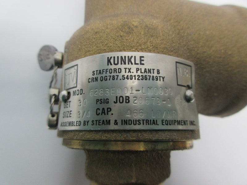KUNKLE 6283ED01-LM0030 30PSI 3/4" NSNP