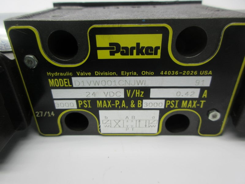 PARKER D1VW001CNJWL91 24VDC 0.42A 3000PSI NSNP