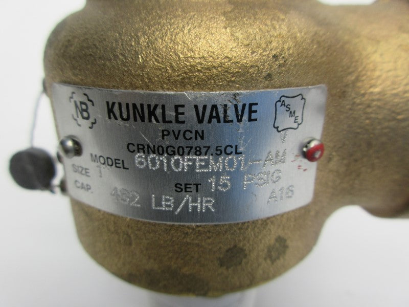 KUNKLE 6010FEM01-AM0015 15PSI 1" (AS PICTURED) NSNP