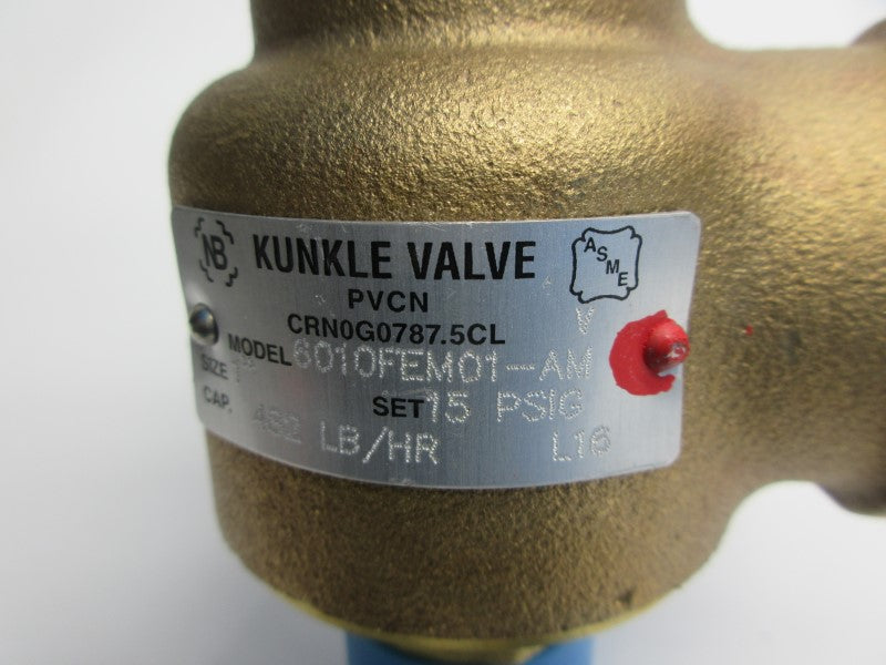 KUNKLE 6010FEM01-AM0015 15PSI 1" NSNP