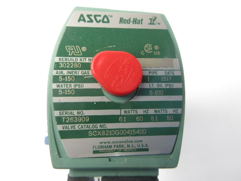 ASCO SCX8210G00415400 110/120V 5-150PSI 1" NSNP