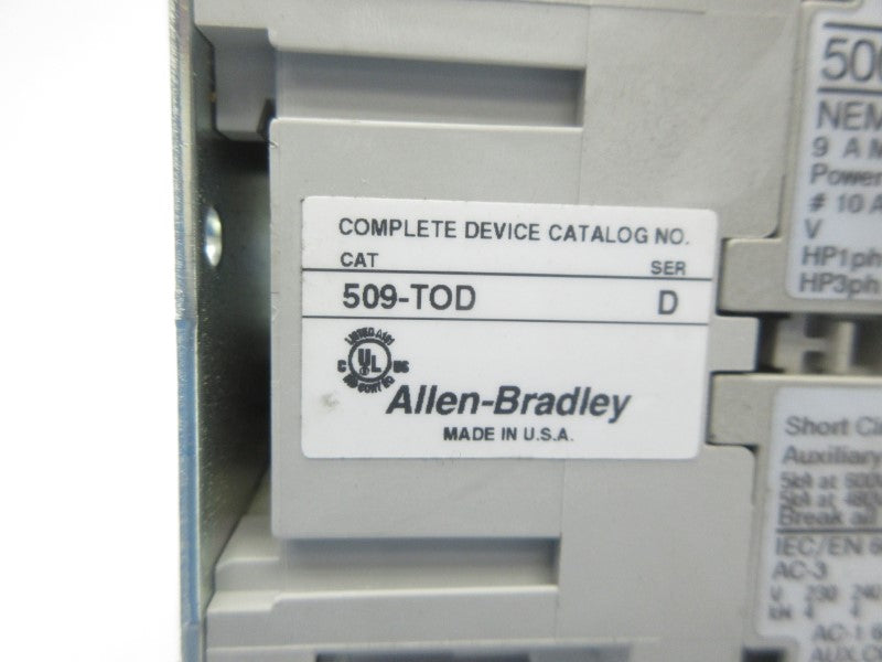 ALLEN BRADLEY 509-TOD SER. D 110/120V NSNP
