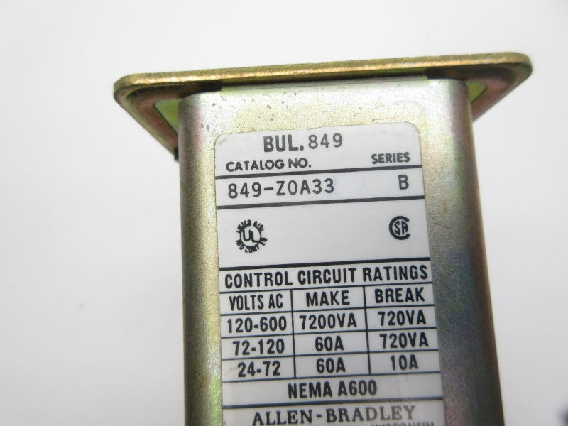 ALLEN BRADLEY 849-ZOA33 SER. B 220/240V NSNP