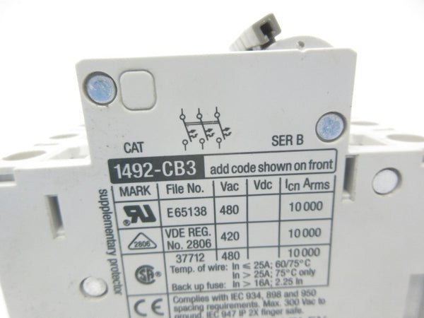 ALLEN BRADLEY 1492-CB3G020 SER. B 480VAC 2A NSNP