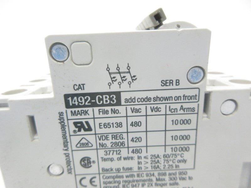 ALLEN BRADLEY 1492-CB3G020 SER. B 480VAC 2A NSNP