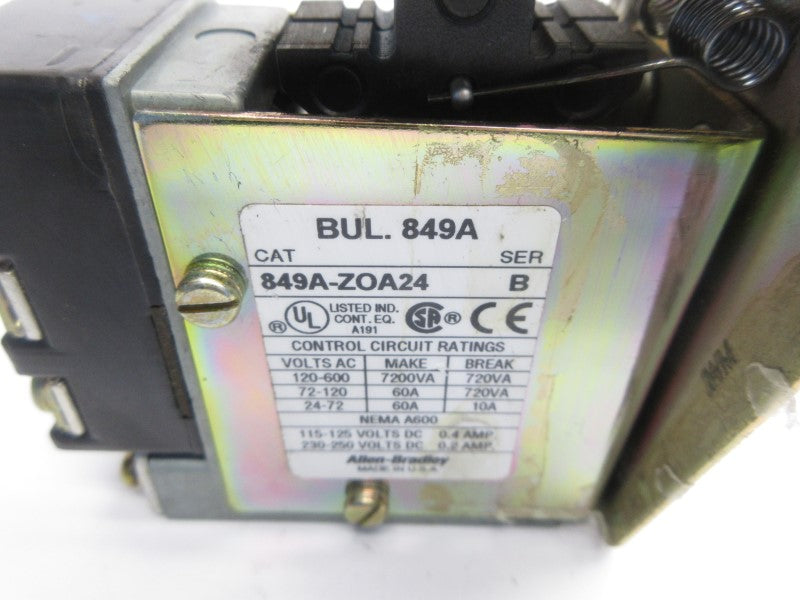 ALLEN BRADLEY 849A-ZOA24 SER. B 220V/240V UNMP