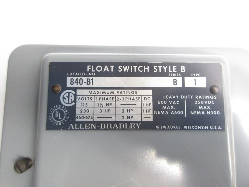 ALLEN BRADLEY 840-B1 SER. B 600VAC NSNP