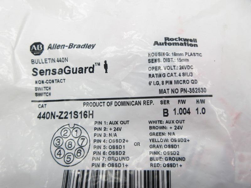 ALLEN BRADLEY 440N-Z21S16H SER. B F/W 1.004 24VDC NSMP