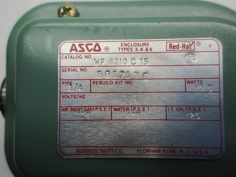 ASCO WP8210C35 125PSI 3/4" UNMP