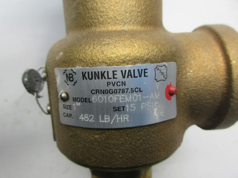 KUNKLE 6010FEM01-AM0015 15PSI 1" UNMP