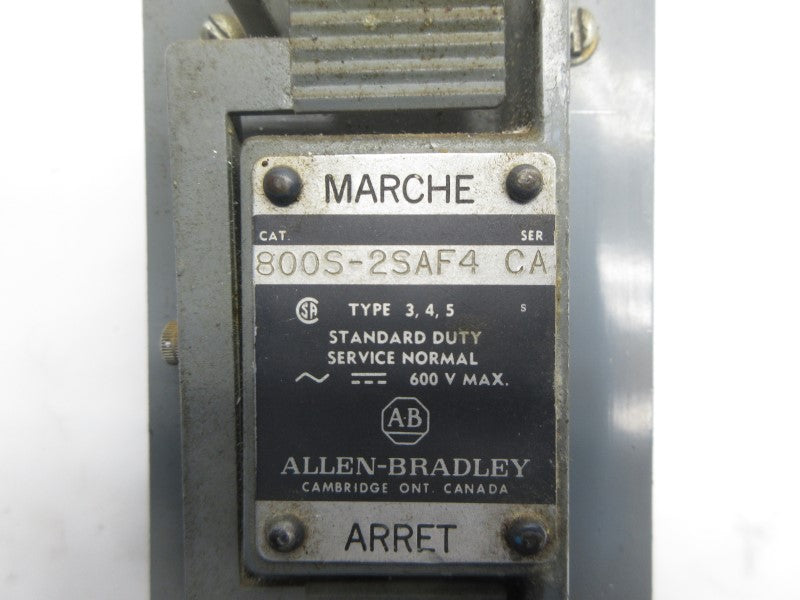 ALLEN BRADLEY 800S-2SAF4 SER. CA 600V UNMP