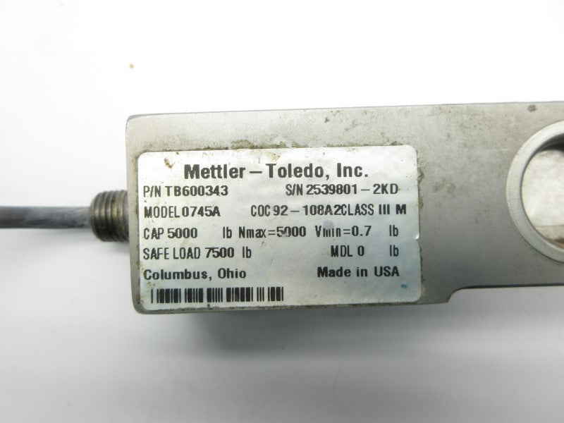METTLER TOLEDO TB600343 0745A UNMP