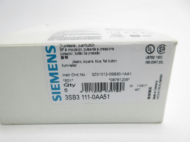 SIEMENS 3SB3111-0AA51 (PKG OF 5) NSMP